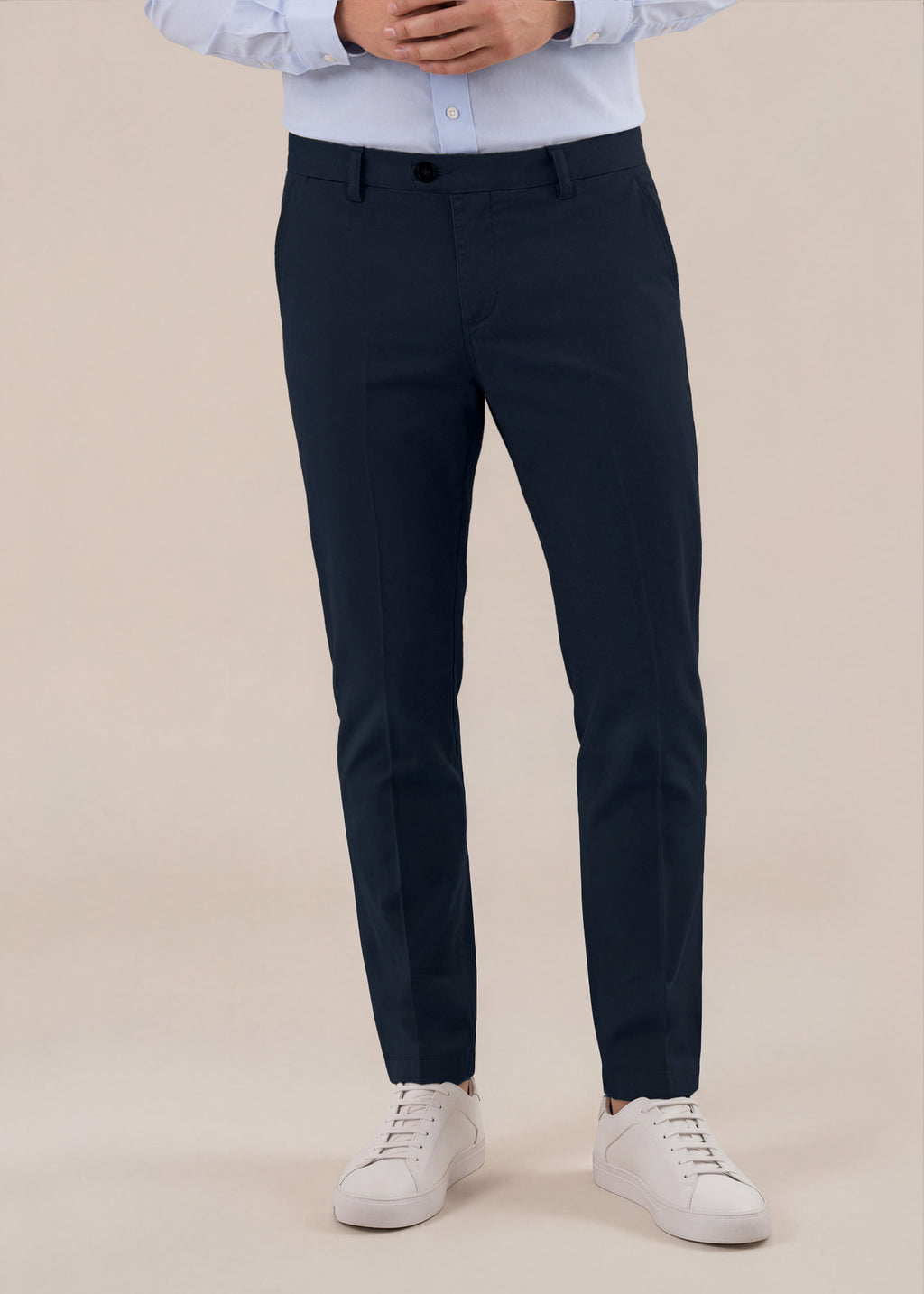 Dark Navy Italian Stretch Cotton Chino Pant