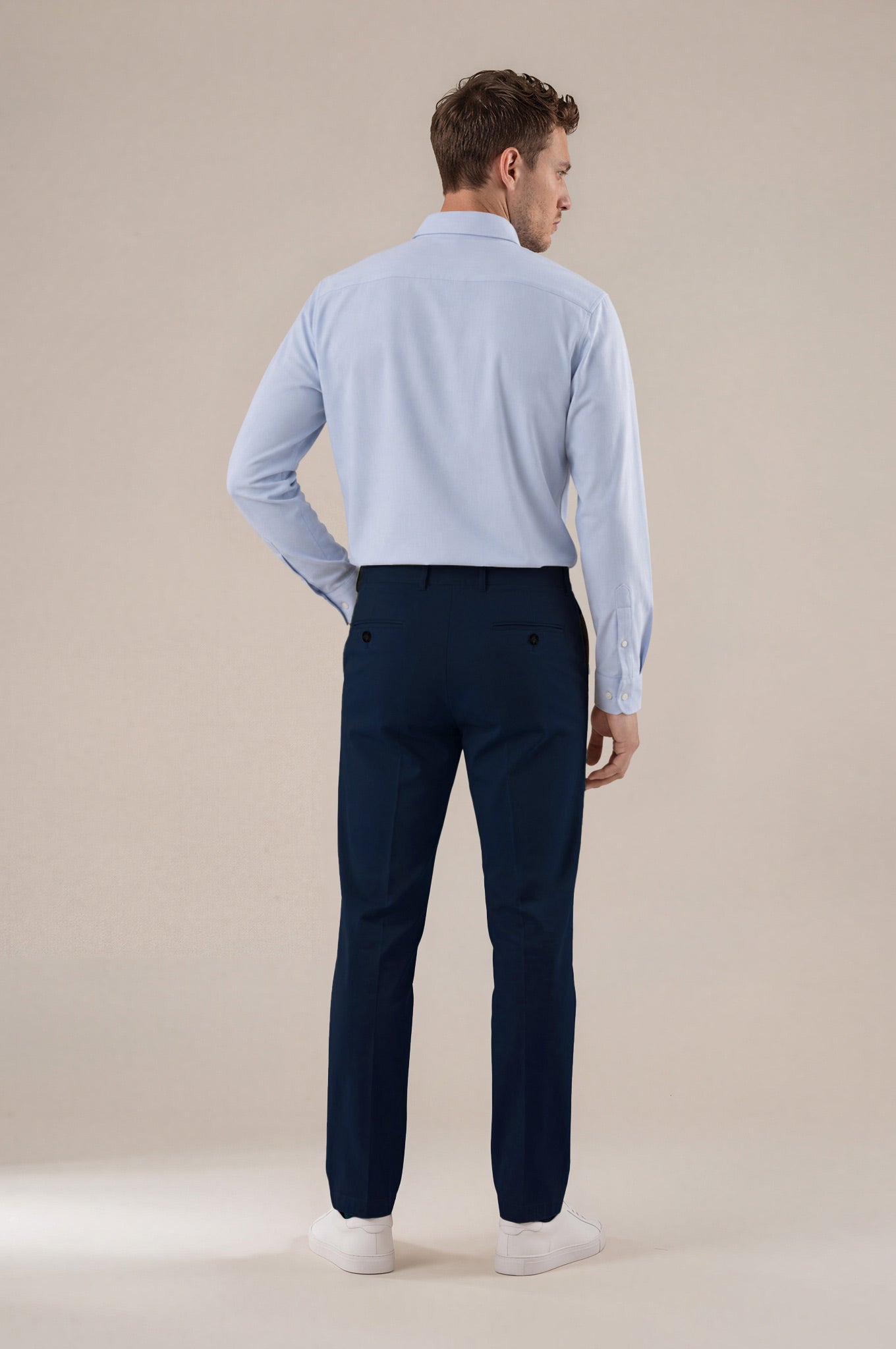 Dark Navy Italian Stretch Cotton Chino Pant