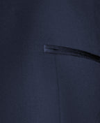 Navy Shawl Collar Stretch Evening Jacket