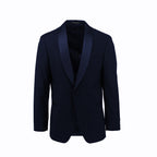 Navy Shawl Collar Stretch Evening Jacket