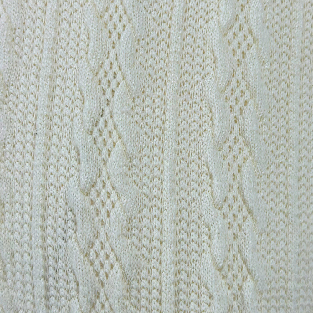 Men's off-white cable knit johnny collar polo tees. Shop stylish high-quality mens T-shirts by Ike Behar.