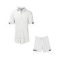 White Cool Knit Button-Front and Short Tennis Set