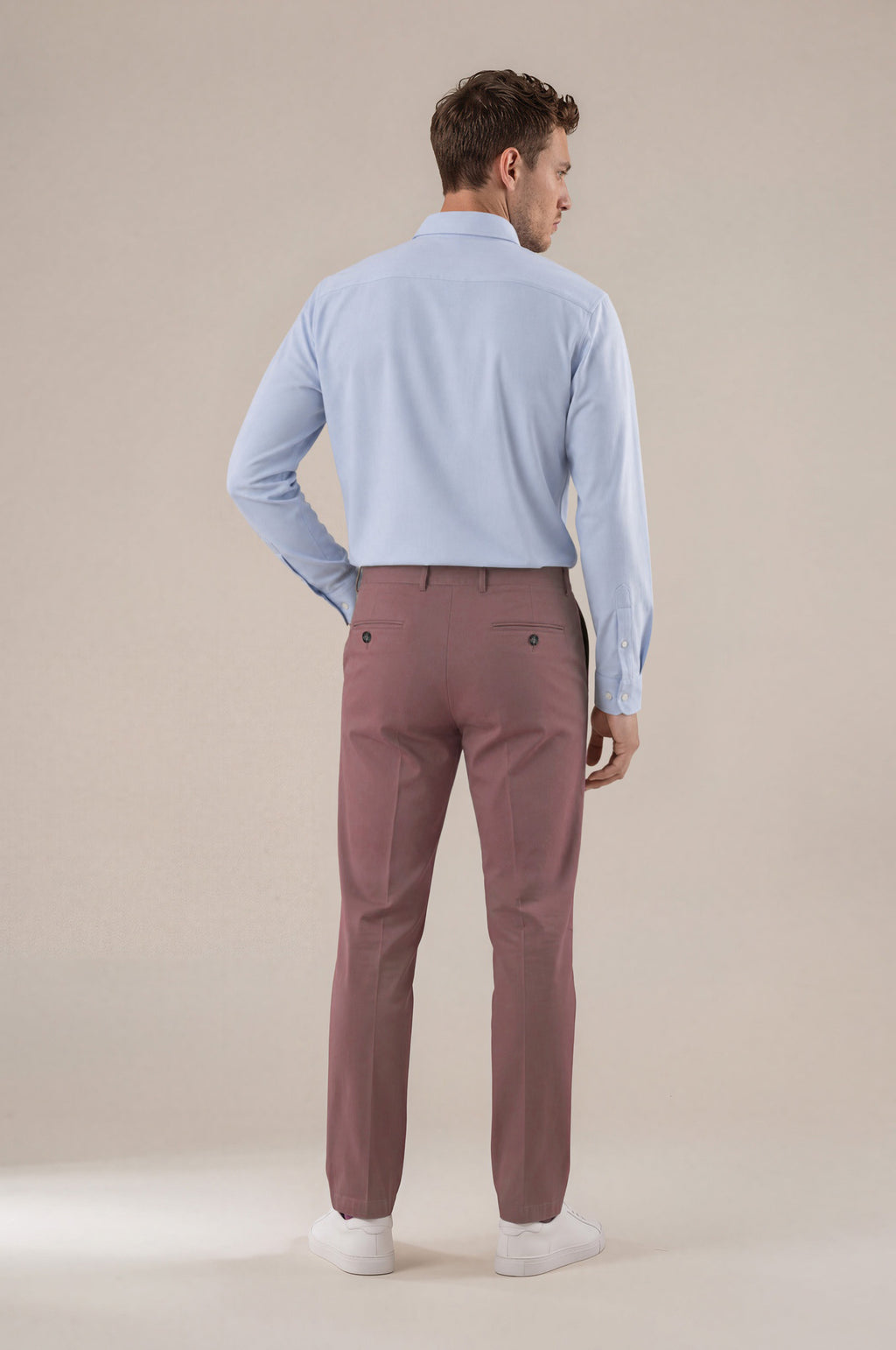 Soft Berry Italian Stretch Cotton Chino Pant