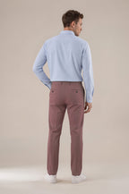 Soft Berry Italian Stretch Cotton Chino Pant