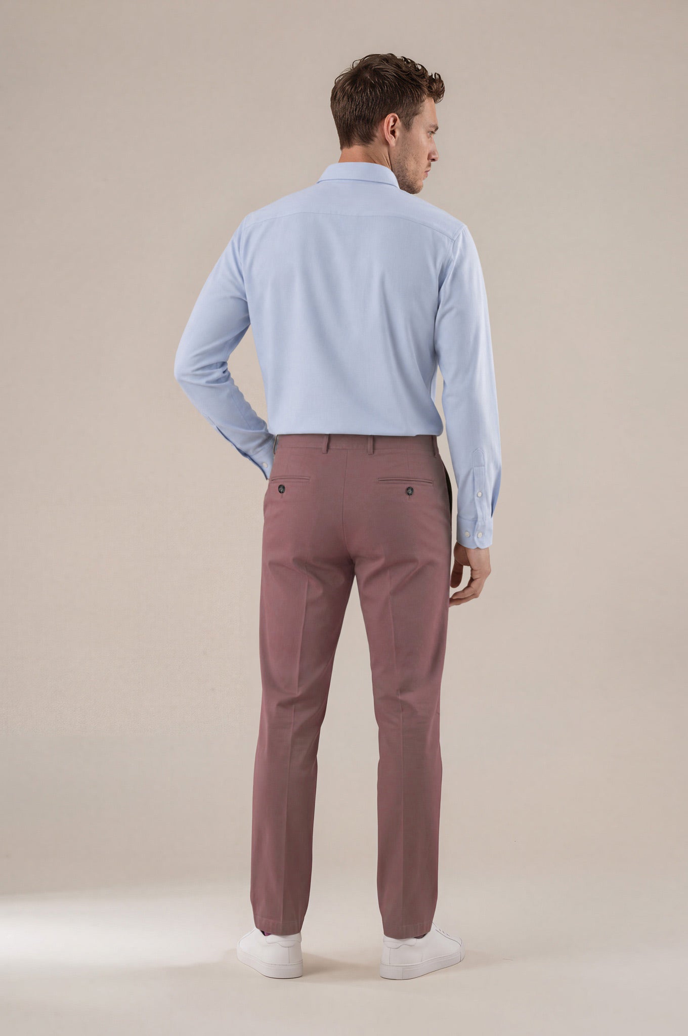 Soft Berry Italian Stretch Cotton Chino Pant