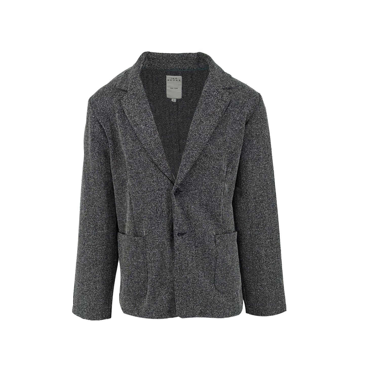 Charcoal Jacquard Stretch Knit Herringbone Sport Coat