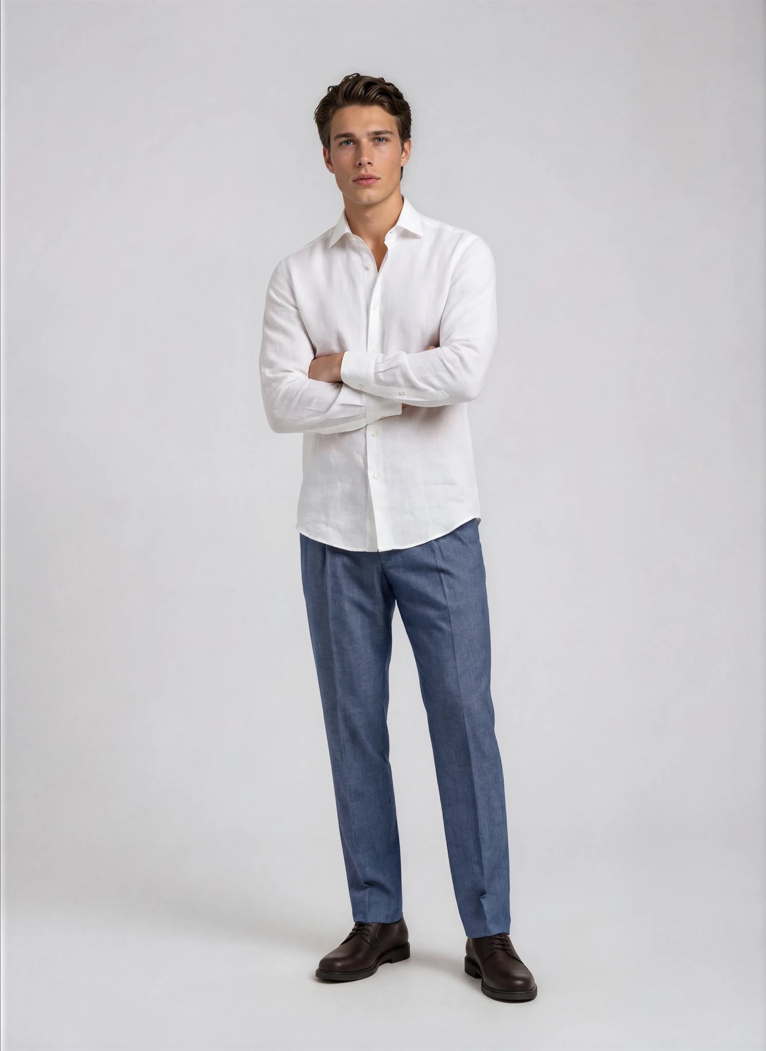New Sky Chambray Linen Suit Pant