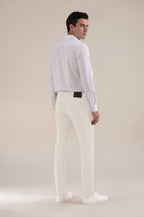 White Italian Five-Pocket Stretch Cotton Pant