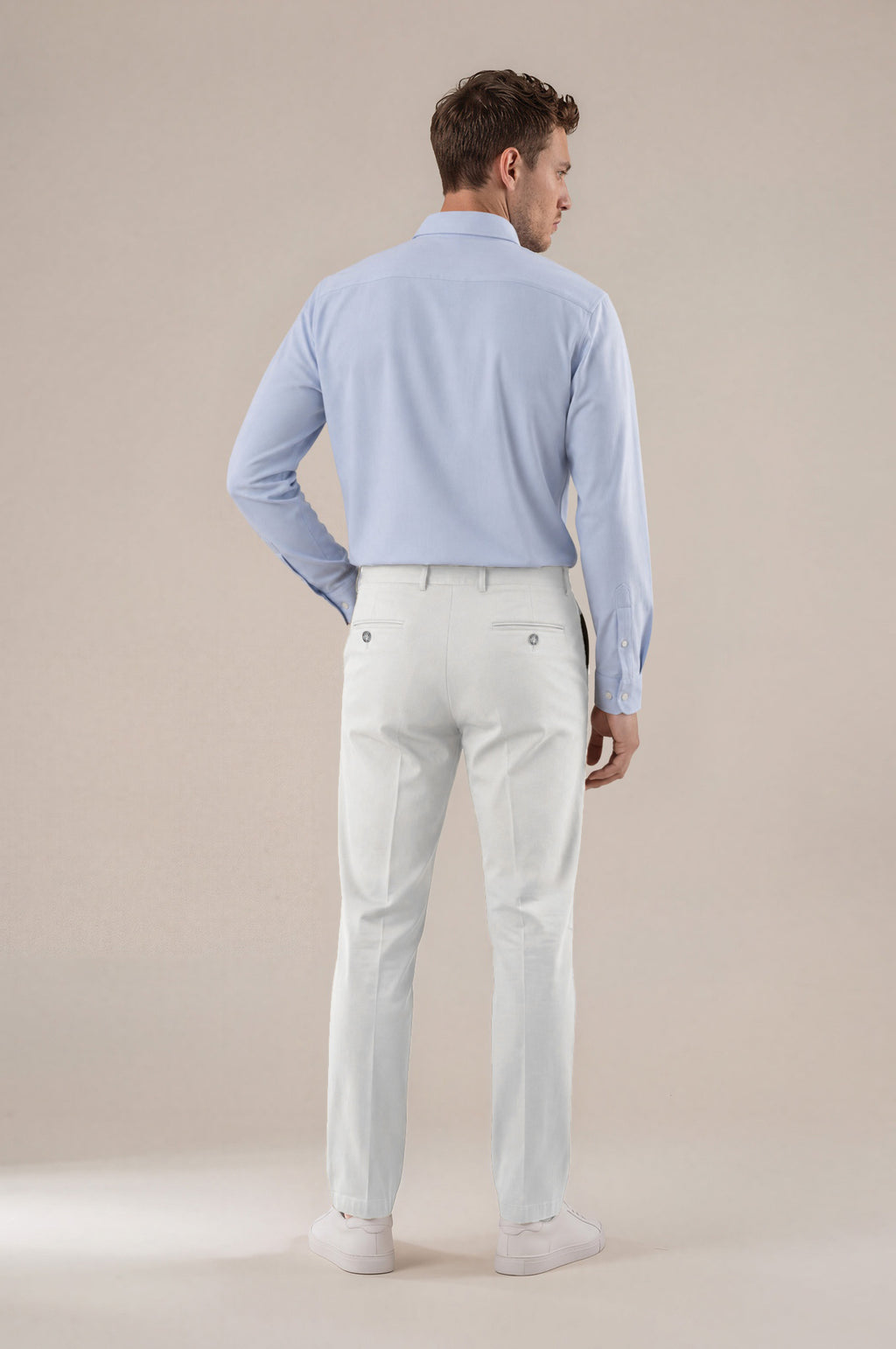 White Italian Stretch Cotton Chino Pant