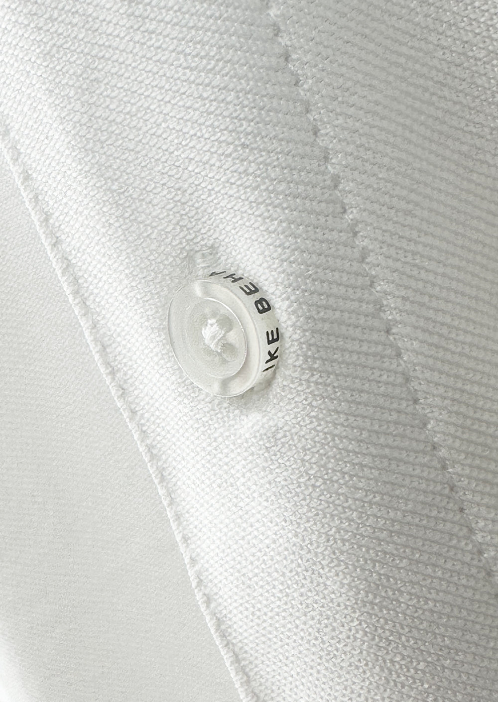 White Stretch Pique Button-Up Knit