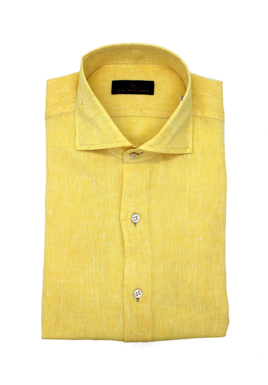 Canary Yellow Hand Finished Italian Linen Sport Shirt