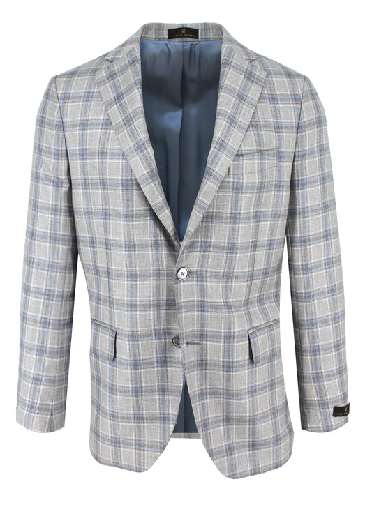 Pearl Grey with Sky Check Sport Coat
