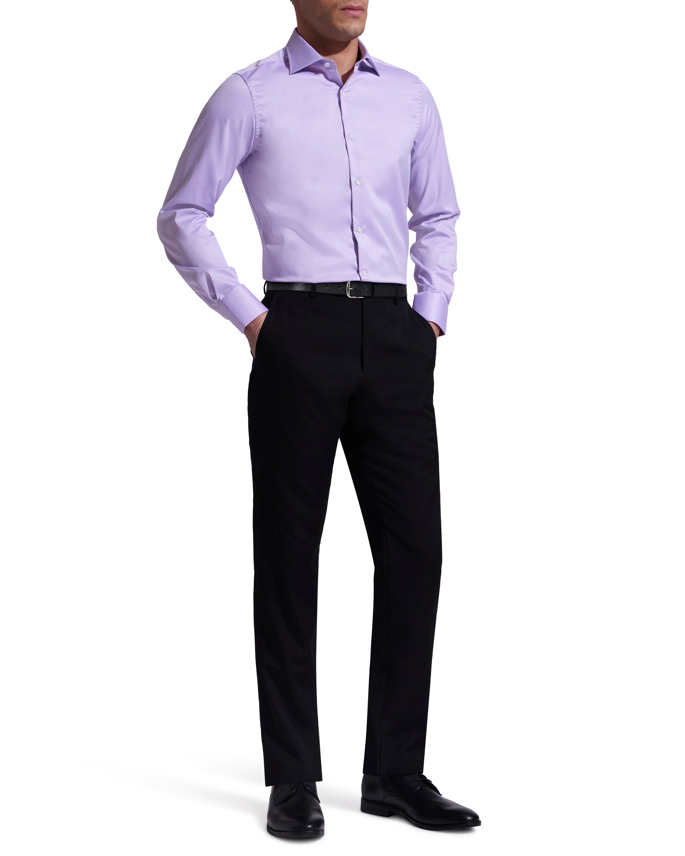 Lavender Twill Natural Stretch Cotton Dress Shirt – Ike Behar