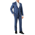 Men's blue glen plaid check suit made of 100% wool - Shop stylish high-quality mens tuxedo suit by Ike Behar