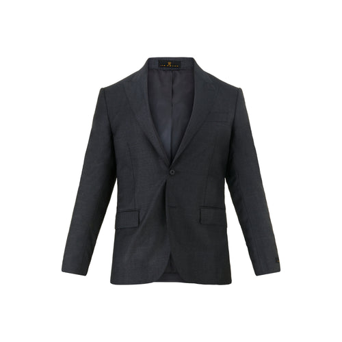 Men's charcoal black textured suit made of 100% wool - Shop stylish high-quality mens tuxedo suit by Ike Behar