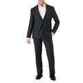Men's deep charcoal black pin stripe suit made of 100% wool - Shop stylish high-quality mens tuxedo suit by Ike Behar