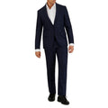 Men's navy with indigo check suit made of 100% wool - Shop stylish high-quality mens tuxedo suit by Ike Behar