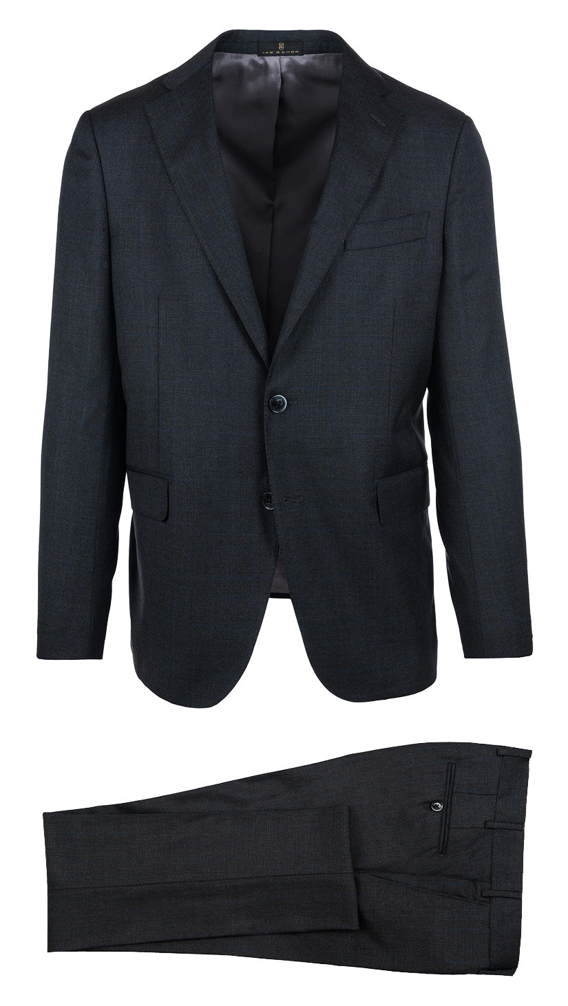 Charcoal with Blue Glen Plaid Suit