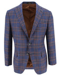 Men's navy with rust cashmere silk blend sport coat. Shop stylish high-quality mens sport coats by Ike Behar.