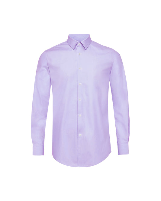 Lavender Twill Natural Stretch Cotton Dress Shirt