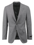 Men's grey herringbone sport coat jacket made of merino silk blend - Shop stylish high-quality mens sport coats by Ike Behar