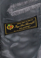 Men's grey herringbone sport coat jacket made of merino silk blend - Shop stylish high-quality mens sport coats by Ike Behar