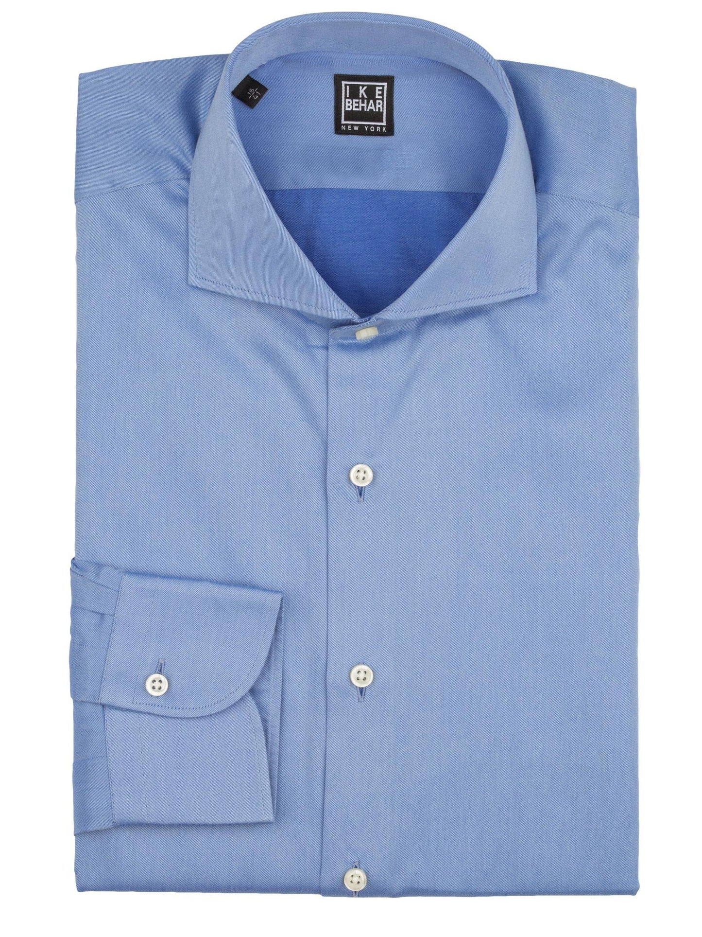 Spread Collar Blue Italian Twill Dress Shirt
