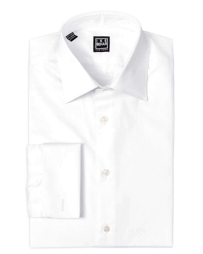 White Twill French Cuff Dress Shirt