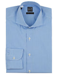 Men's blue gingham check dress shirt spread collar and button cuff - Shop stylish high-quality mens shirts by Ike Behar