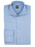 Men's light blue panama texture weave dress shirt - Shop stylish high-quality mens shirts by Ike Behar