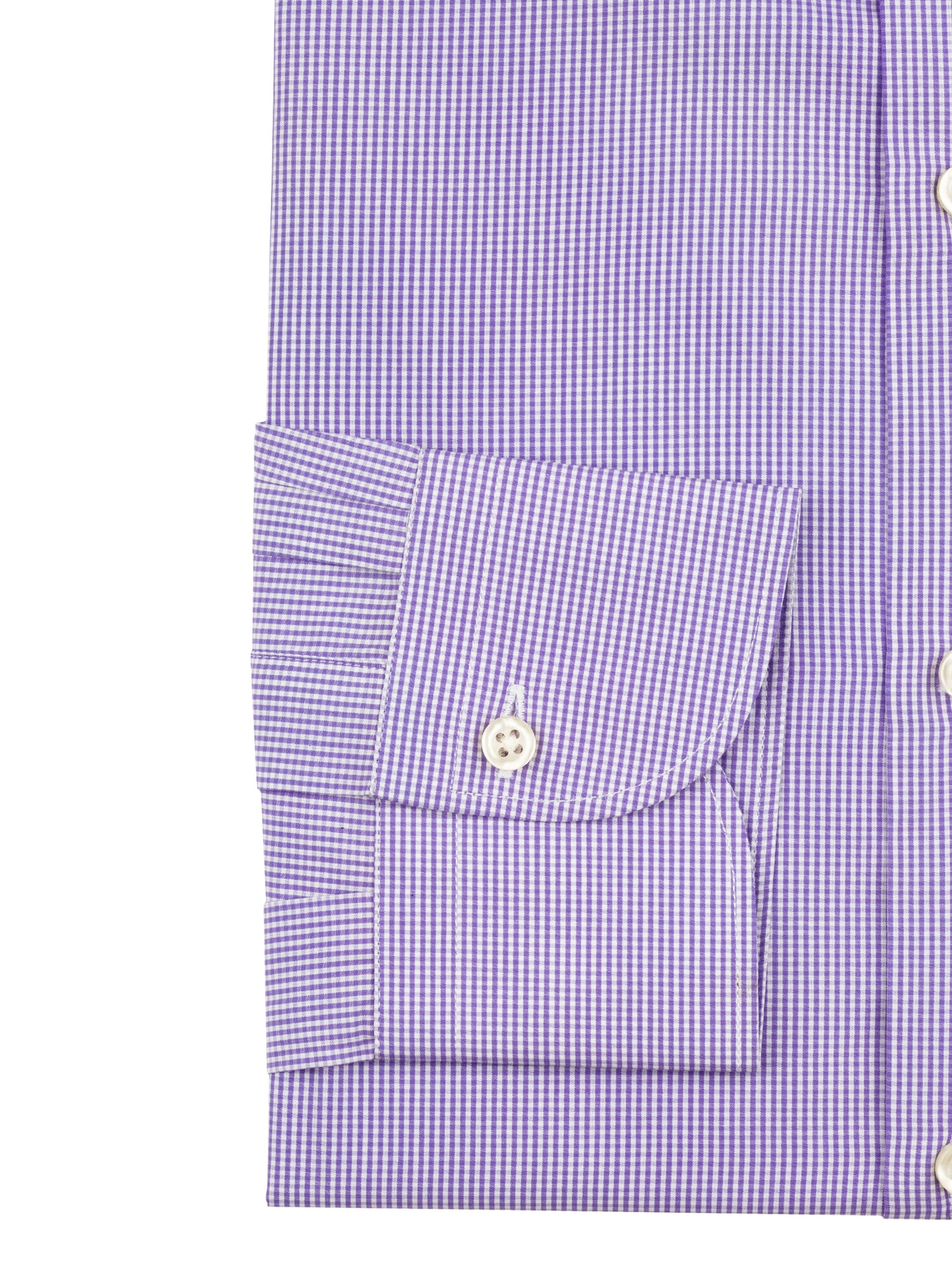 Purple Check-on-Check Contrast Collar Dress Shirt