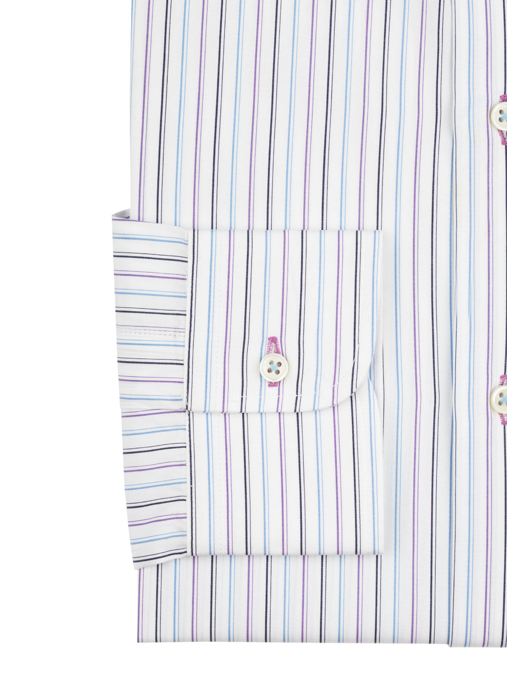 Men's multi-stripe dress shirt. Shop stylish high-quality mens dress shirts by Ike Behar.