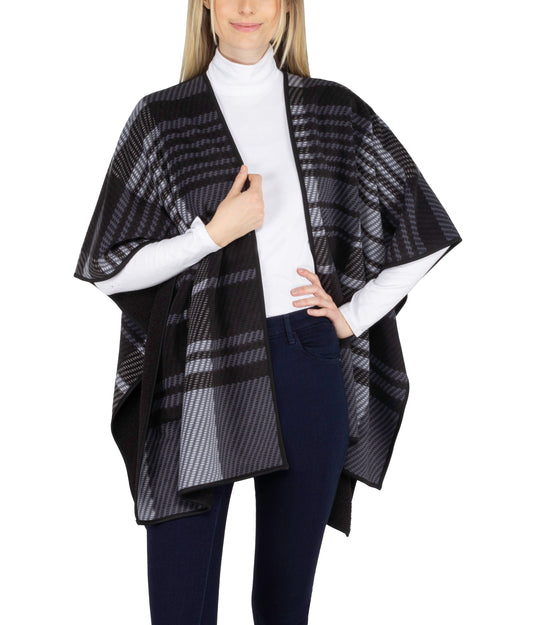 Black and Grey Check Women's Reversible Fashion Wrap
