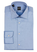 Blue Italian Twill Dress Shirt with william modified spread collar 100% cotton - Shop stylish high-quality mens shirts by Ike Behar
