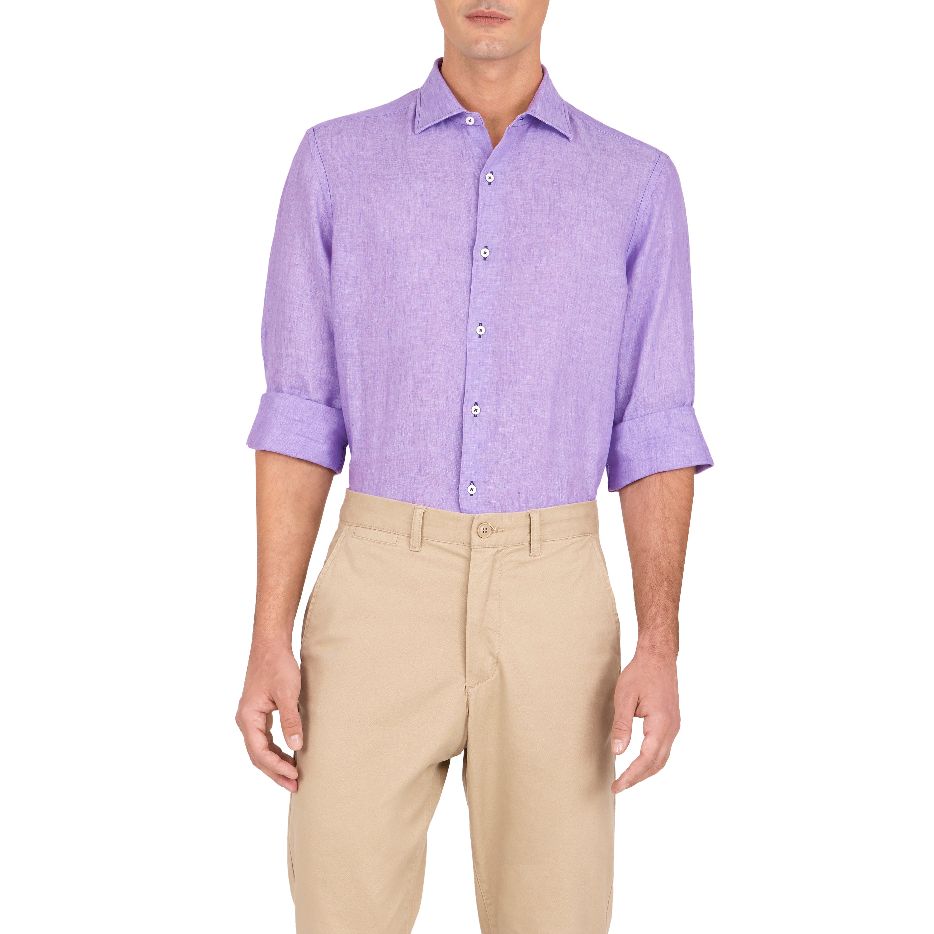 Buy Men's Cotton Linen Dark Purple Solid Formal Shirt - Sojanya Online at  Best Price | Trendia