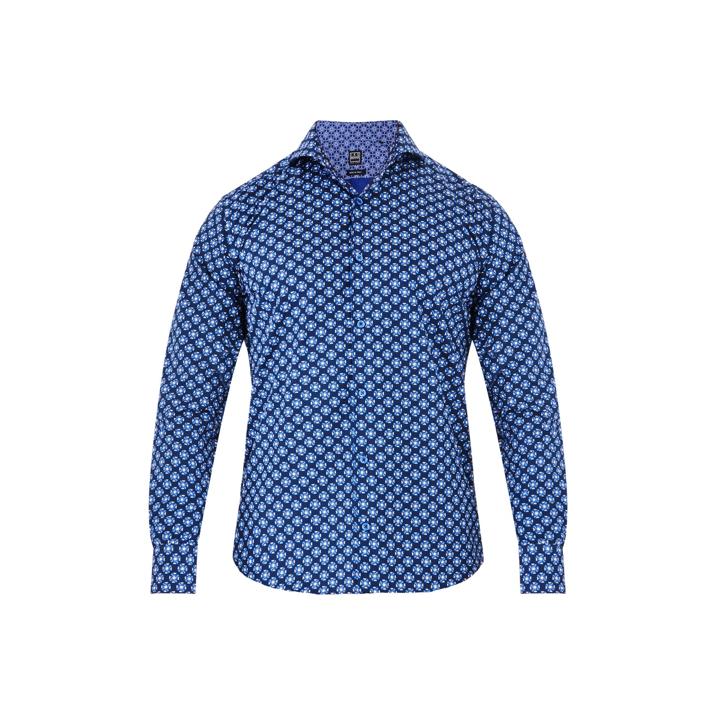 Navy Blue Abstract Sport Shirt