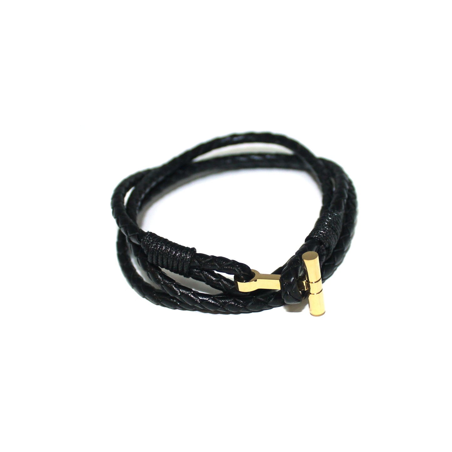 Black Rope & Gold Bracelet