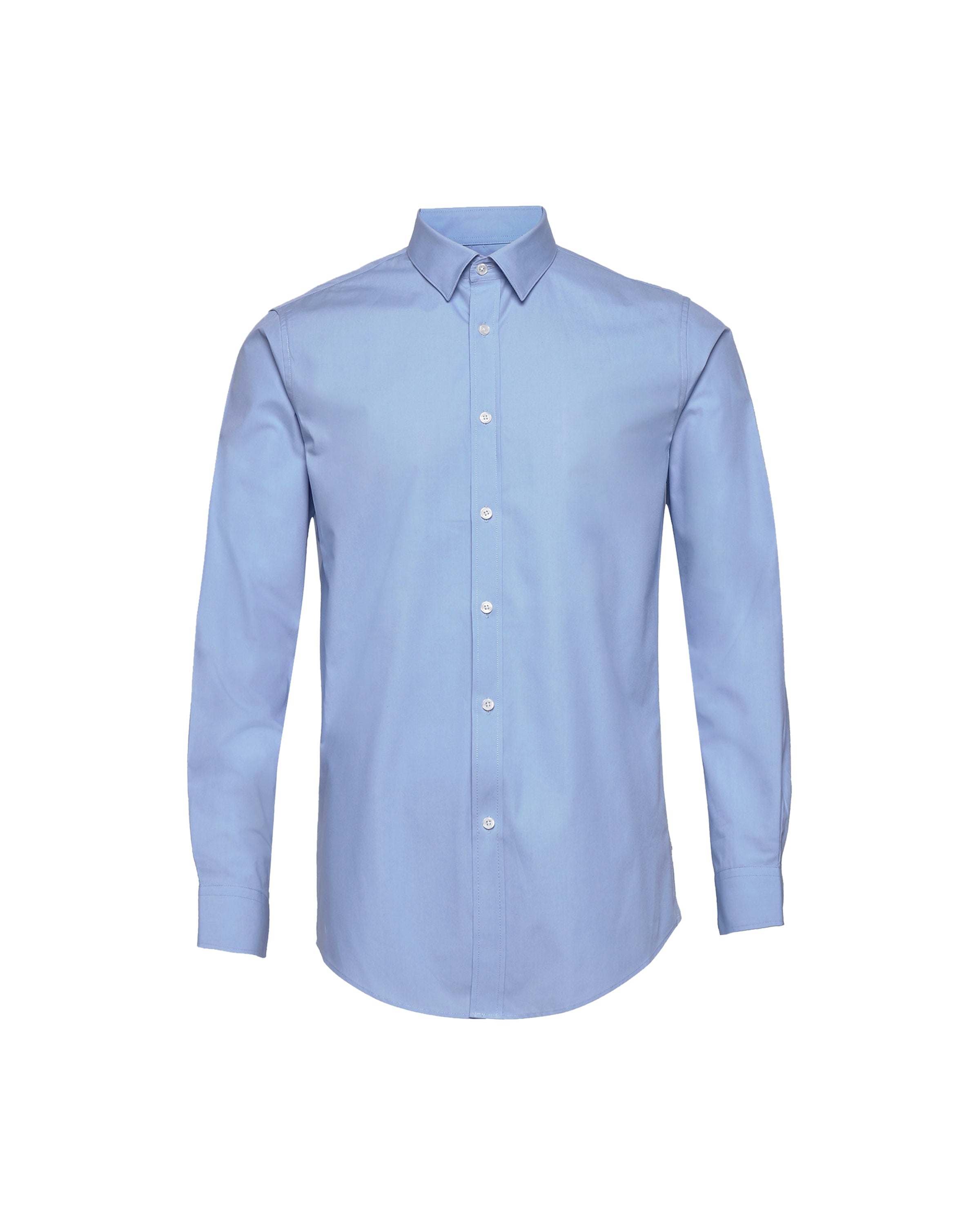 Men's French Blue Dress Shirt Twill Stretch Cotton – Ike Behar