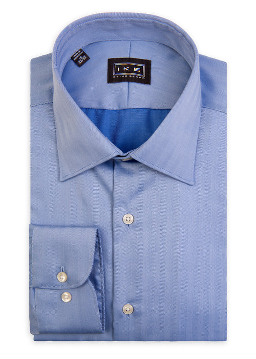 Men's blue vertical chevron dress shirt made of 100% cotton - Shop stylish high-quality mens dress shirts by Ike Behar.