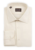 Men's ecru royal oxford dress shirt made of 100% cotton. Shop stylish high-quality mens sport shirts by Ike Behar.