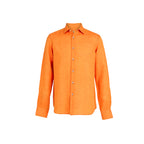 Men's Havana '32 Burnt Orange Linen Sport Shirt. Shop stylish high-quality mens sport shirts by Ike Behar.