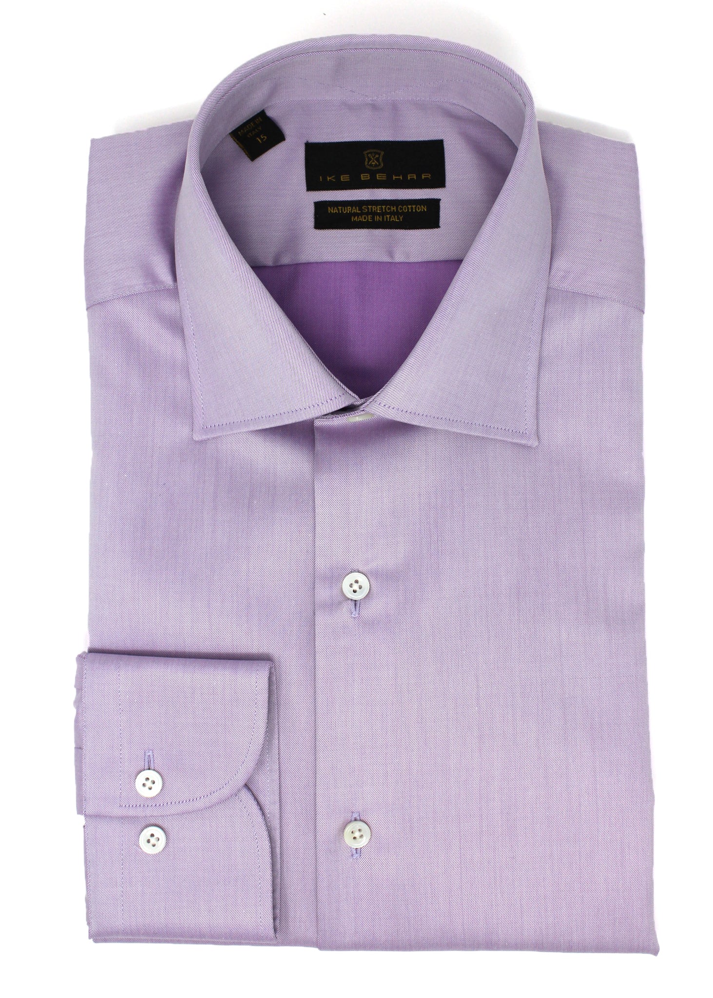 Men's Lavender Dress Shirt Twill Stretch Cotton, 15