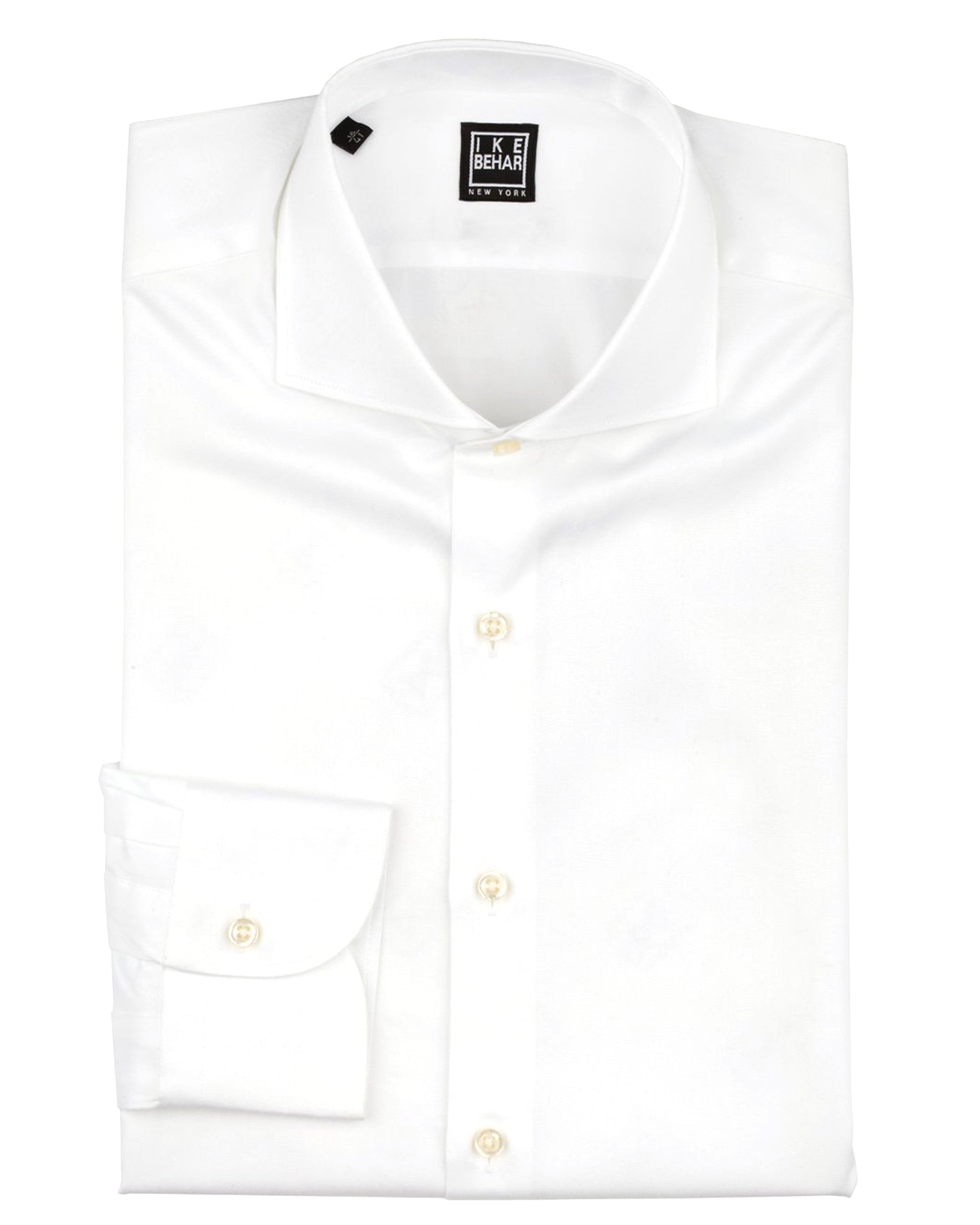 Spread Collar White Twill Dress Shirt 34/35 / 15.5