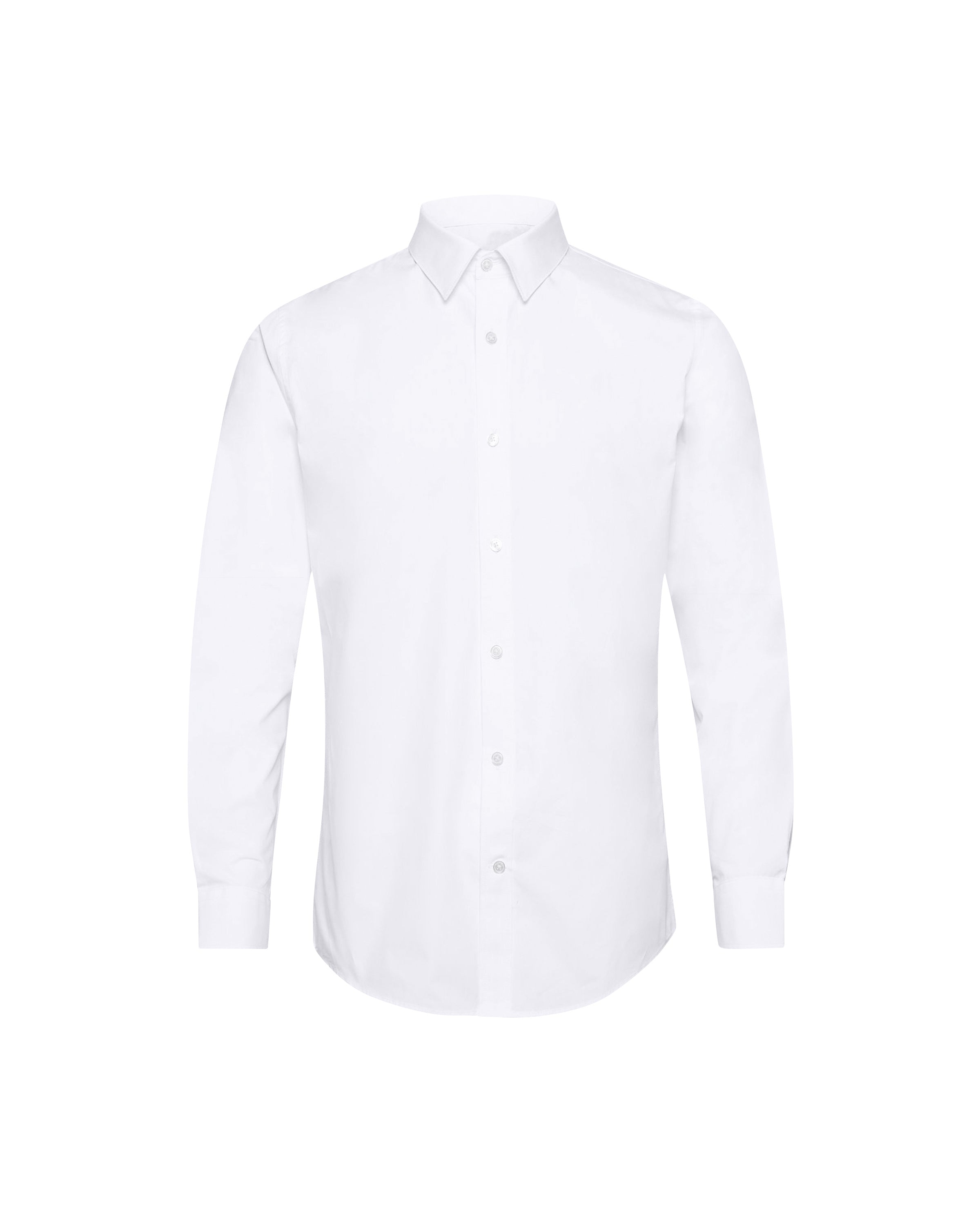 White Twill Natural Stretch Cotton Dress Shirt - 17 White Twill Natural Stretch Cotton Dress Shirt - 17