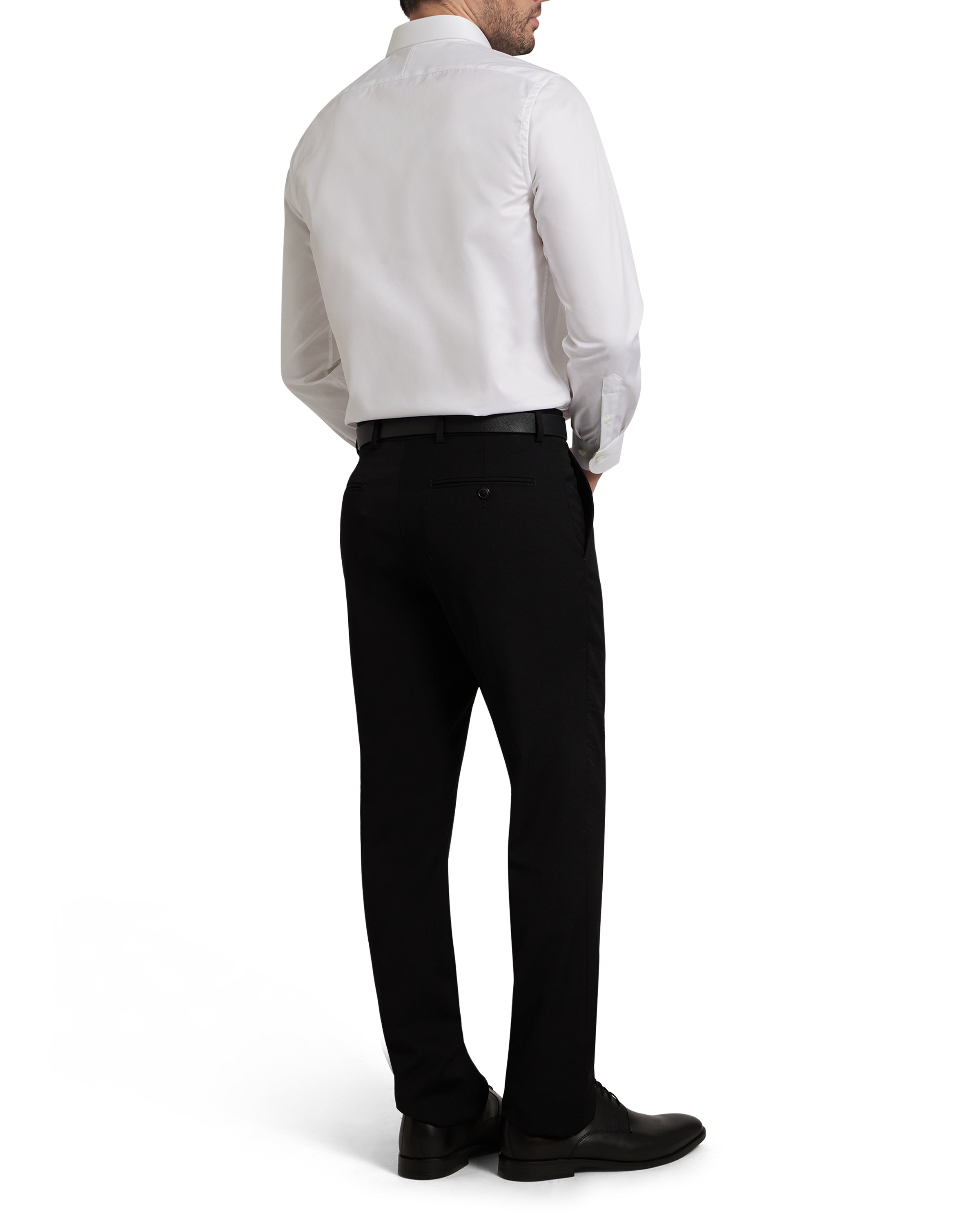 Men's White French Cuff Dress Shirt Stretch Cotton, 15.5 Men's White French Cuff Dress Shirt Stretch Cotton, 15.5
