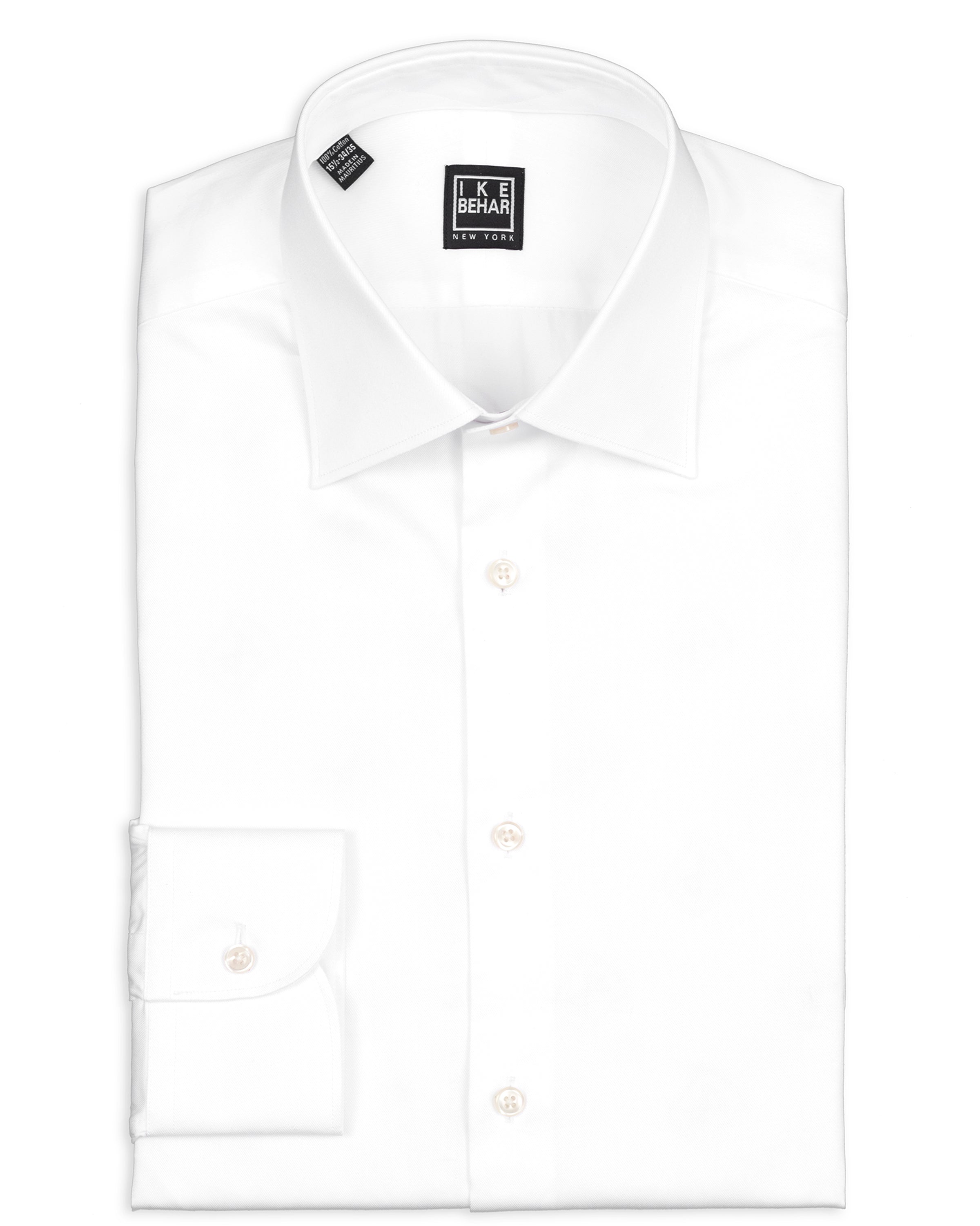 Men's White Twill Cotton Dress Shirt – Ike Behar