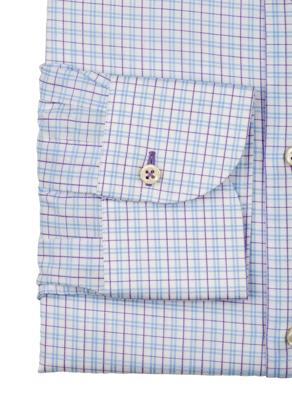 Men's white with blue pink check dress shirt - Shop stylish high-quality mens shirts by Ike Behar
