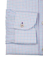 Men's white with blue pink check dress shirt - Shop stylish high-quality mens shirts by Ike Behar