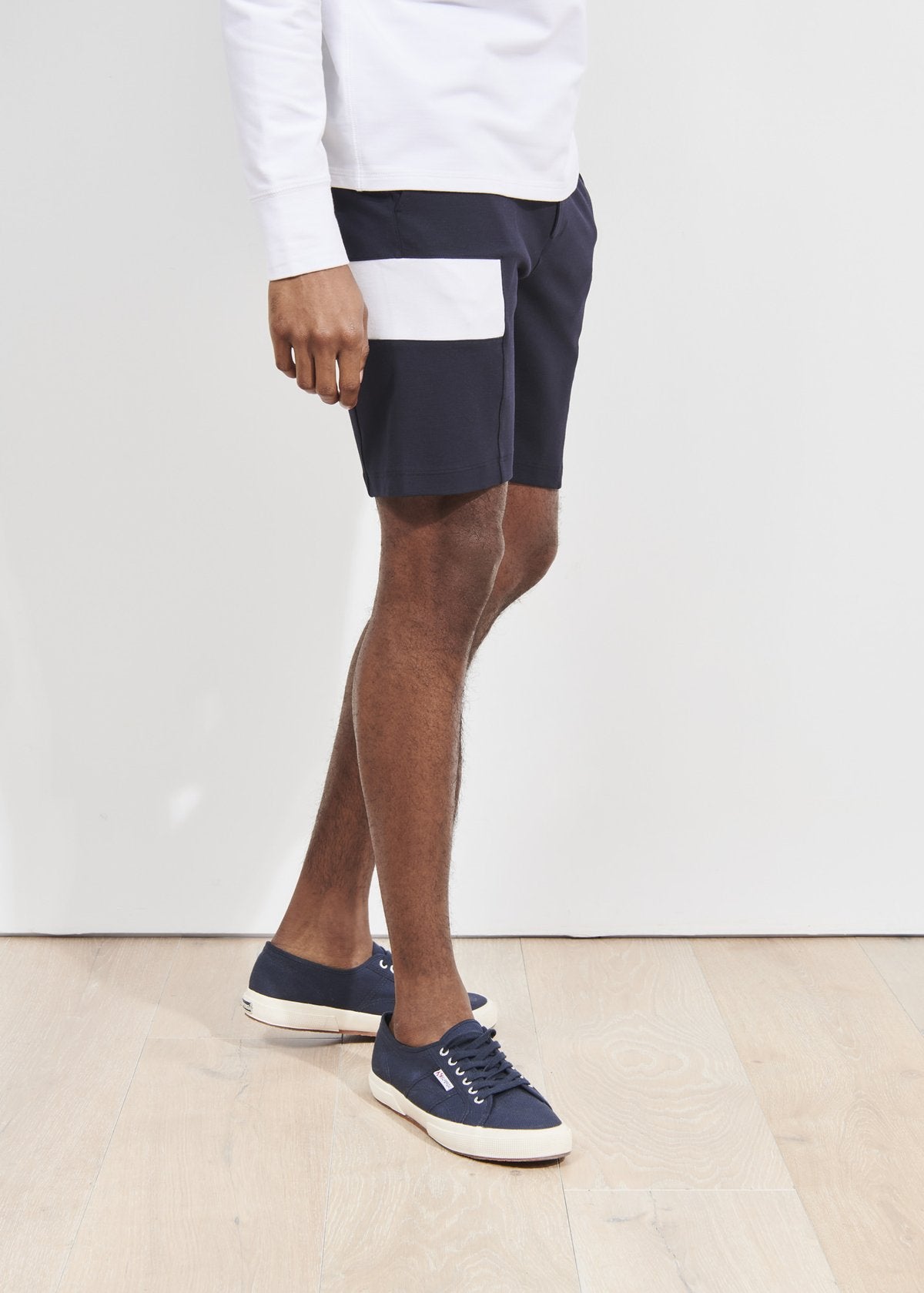 Dark Navy and White Terry Short