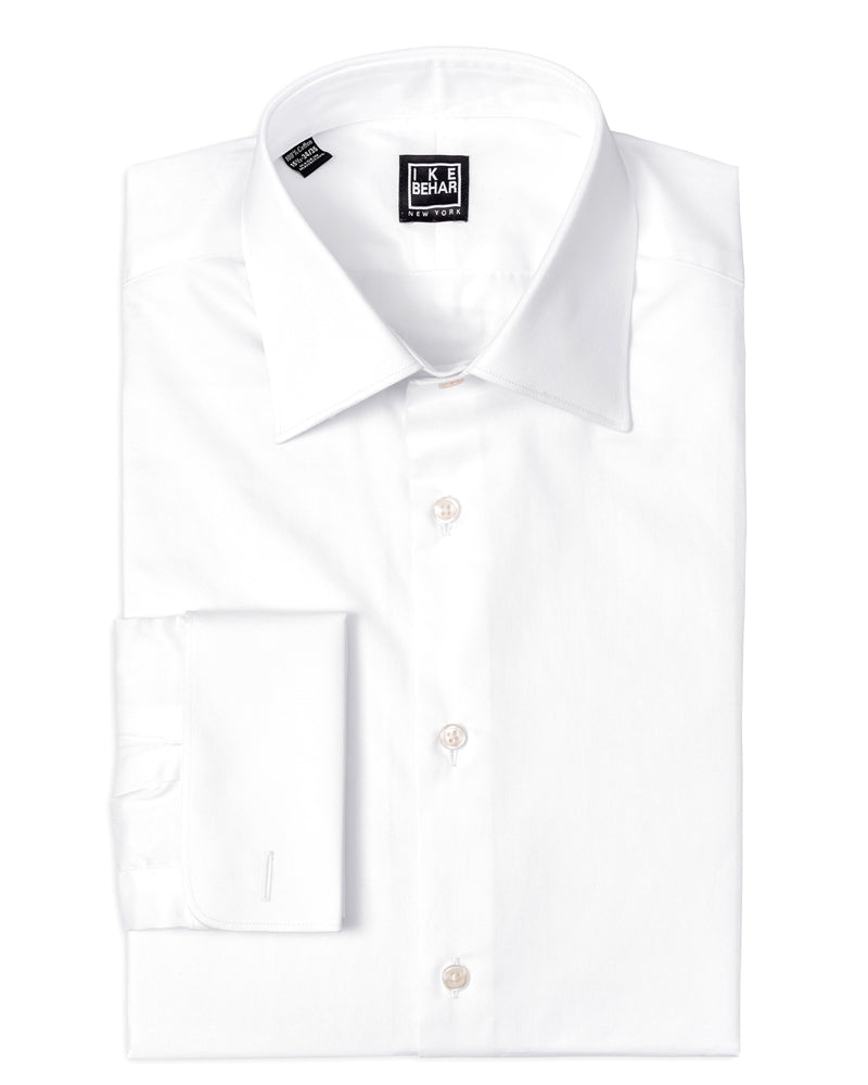 White Twill French Cuff Dress Shirt 34/35 / 17